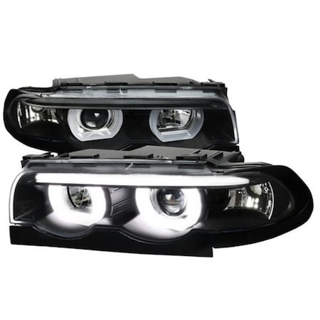 Overtime Halo Projector Headlight for 95 to 01 BMW E87- Black - 10 x 22 x 25 in. OV3193572